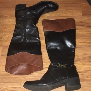 two toned riding boots